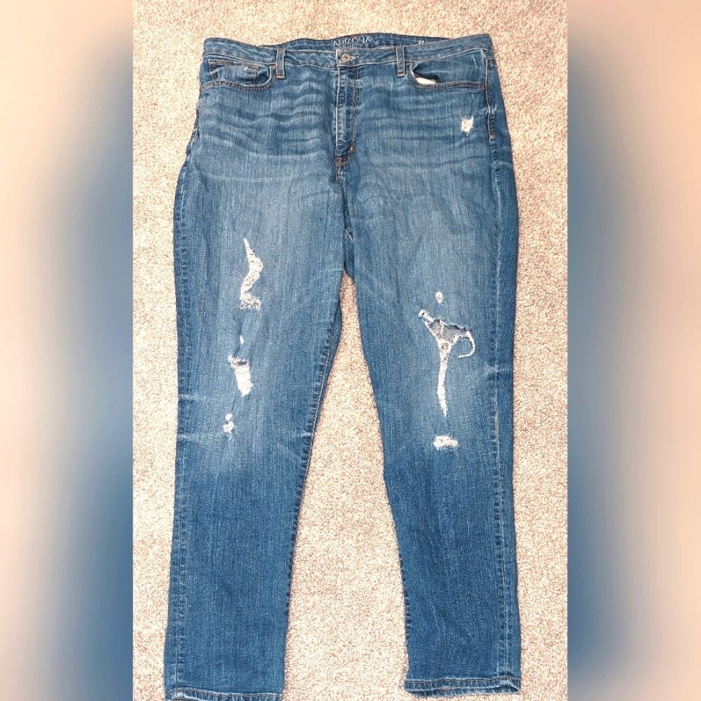 Arizona Brand, Distressed, Skinny, Blue Jeans - Ladies Junior Plus Size 21